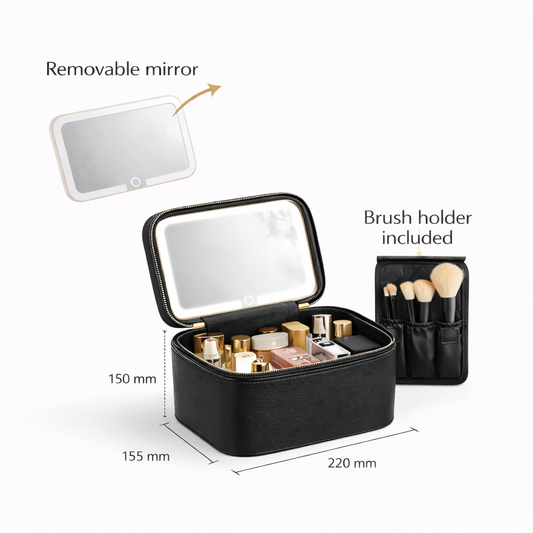 Makeup Bag with mirror Black