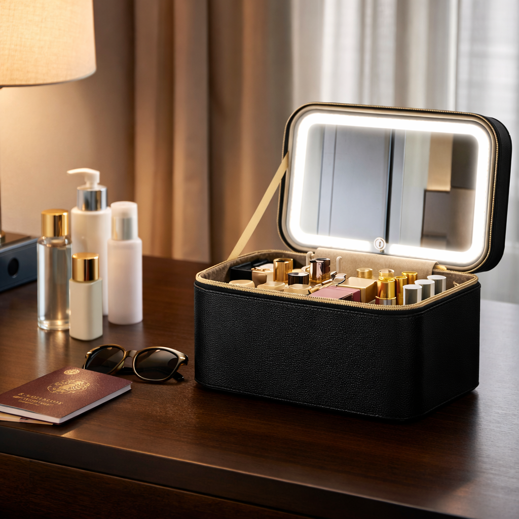 Makeup Bag with mirror Black